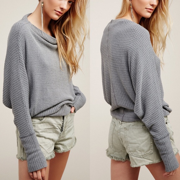 Free People Tops - Free People Mercury Waffle Knit Thermal Top Sz S